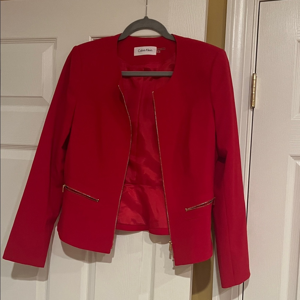 Calvin Klein Women's Vibrant Red Blazer